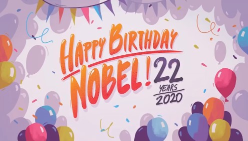 Nobel 22 years celebration card